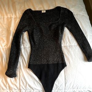 Long sleeve thermal bodysuit. Sparkly.